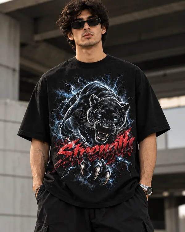 Black_Cotton_Oversized_Panther_Graphic_T-Shirt_For_Men