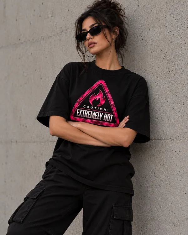 Black_Cotton_Oversized_Flame_Caution_Graphic_T-Shirt_For_Women
