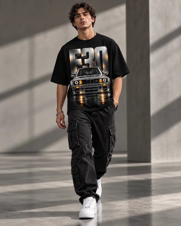 Black_Cotton_Oversized_Metallic_Car_Graphic_T-Shirt_For_Men