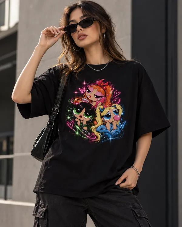 Black_Cotton_Oversized_Cartoon_Character_Graphic_T-Shirt_For_Women