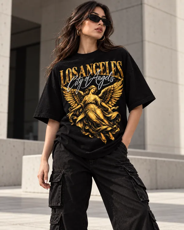 Black_Cotton_Oversized_City_Of_Angels_Graphic_T-Shirt_For_Women