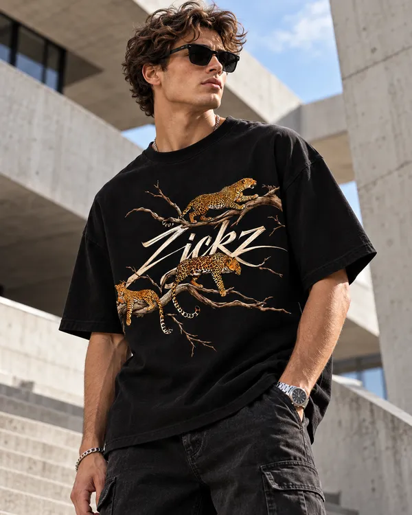 Black_Cotton_Oversized_Leopard_Print_Graphic_T-Shirt_For_Men