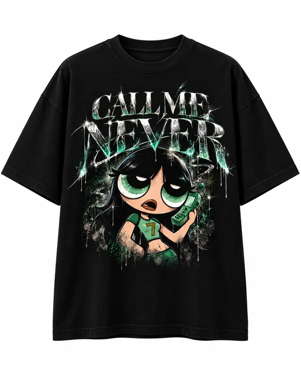 Black_Cotton_Oversized_Illustrated_Character_Graphic_T-Shirt_For_Women