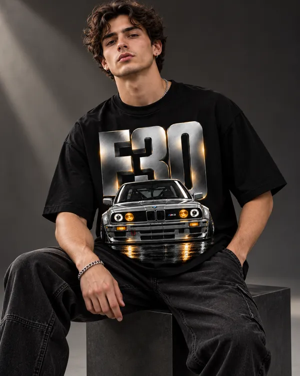 Black_Cotton_Oversized_Metallic_Car_Graphic_T-Shirt_For_Men
