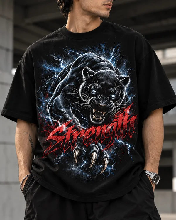 Black_Cotton_Oversized_Panther_Graphic_T-Shirt_For_Men