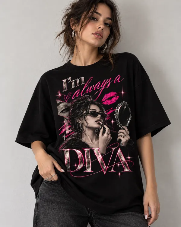 Black_Cotton_Oversized_Diva_Graphic_T-Shirt_For_Women