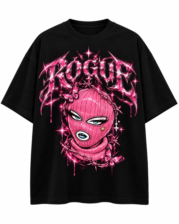 Black_Cotton_Oversized_Rogue_Pink_Graphic_T-Shirt_For_Women