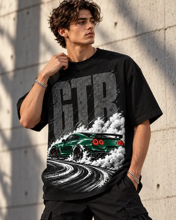 Black_Cotton_Oversized_Sports_Car_Graphic_T-Shirt_For_Men