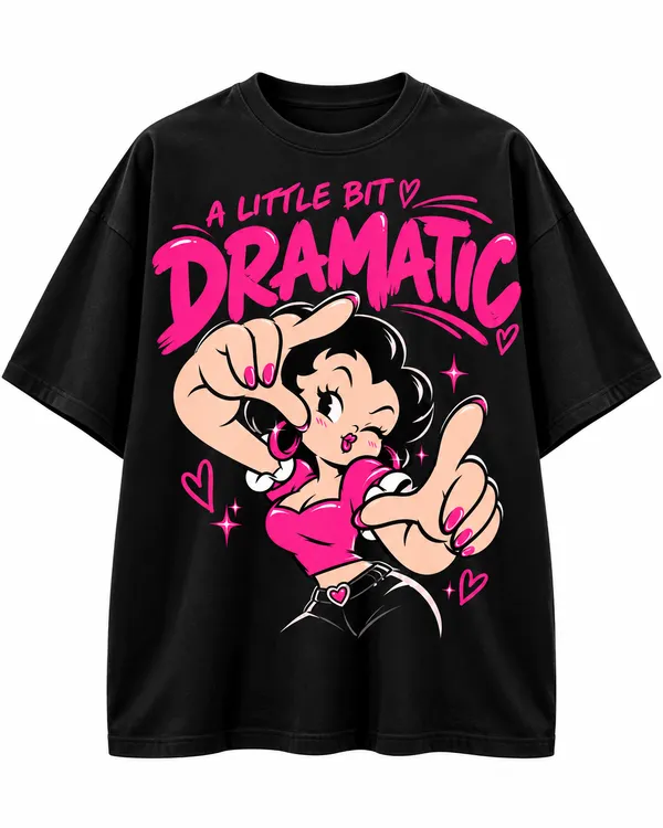 Black_Cotton_Oversized_Pink_Character_Graphic_T-Shirt_For_Women