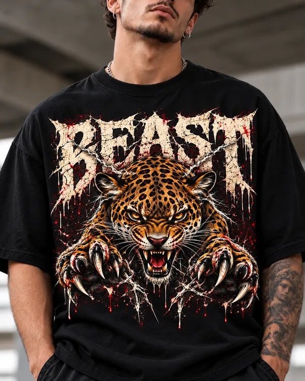 Black_Cotton_Oversized_Leopard_Graphic_T-Shirt_For_Men