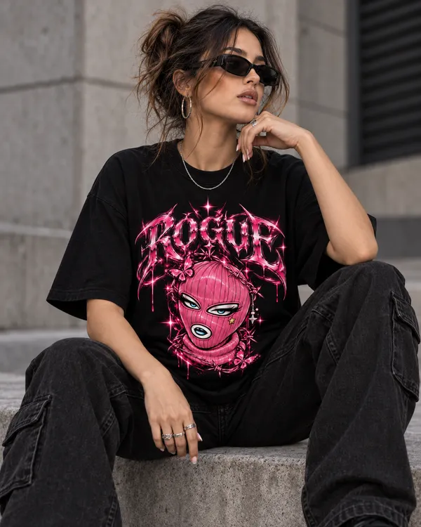 Black_Cotton_Oversized_Rogue_Pink_Graphic_T-Shirt_For_Women