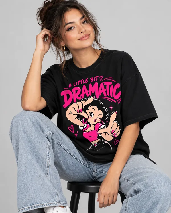 Black_Cotton_Oversized_Pink_Character_Graphic_T-Shirt_For_Women