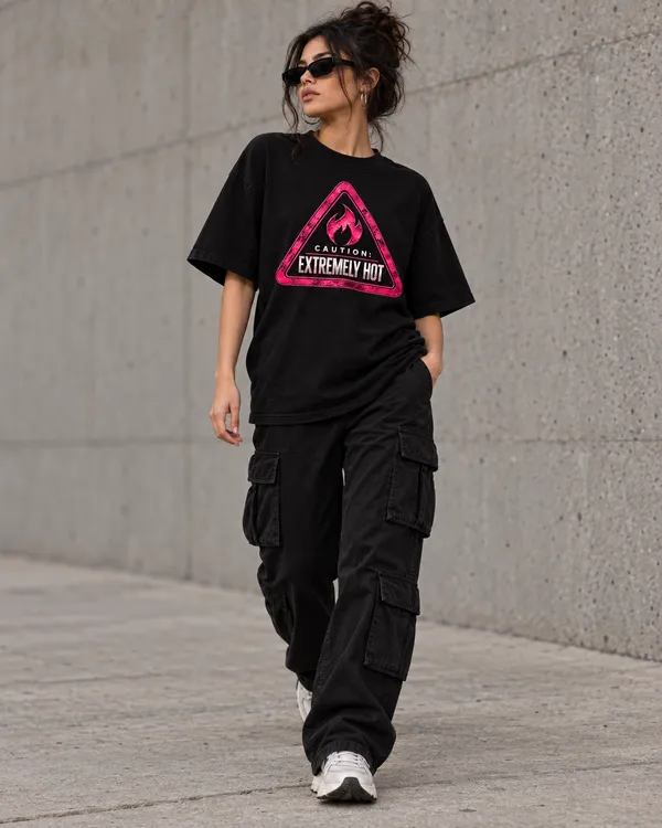 Black_Cotton_Oversized_Flame_Caution_Graphic_T-Shirt_For_Women