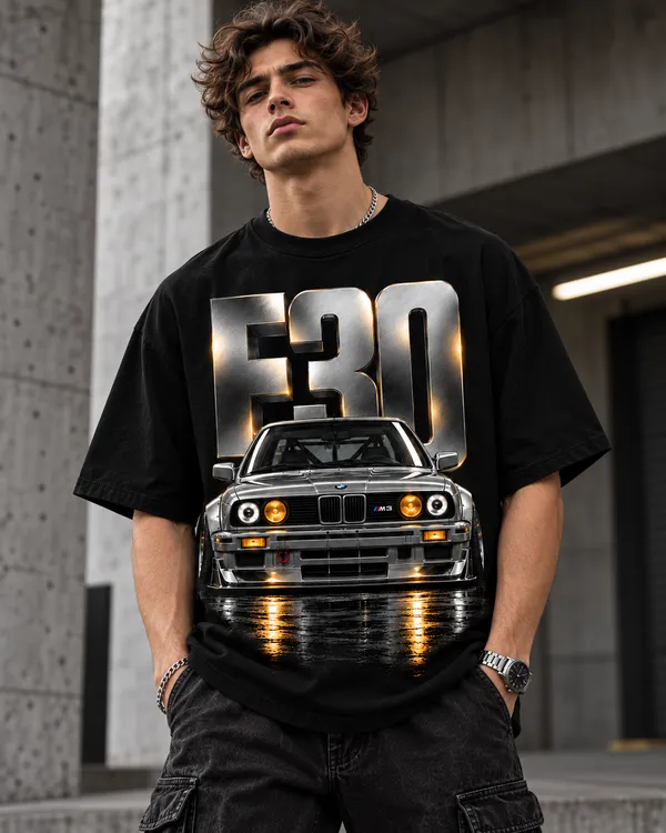 Black_Cotton_Oversized_Metallic_Car_Graphic_T-Shirt_For_Men
