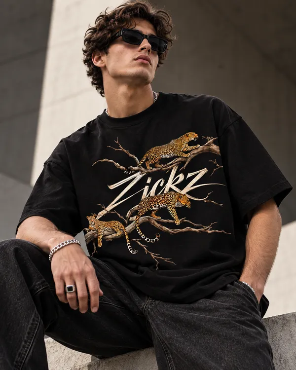 Black_Cotton_Oversized_Leopard_Print_Graphic_T-Shirt_For_Men