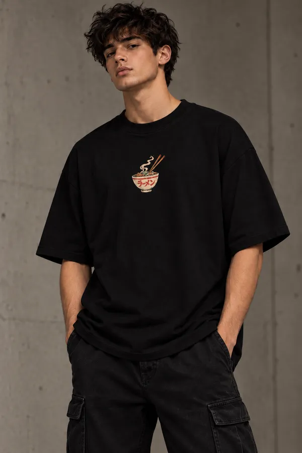 Black_Cotton_Oversized_Anime_Ramen_Graphic_T-Shirt_For_Men