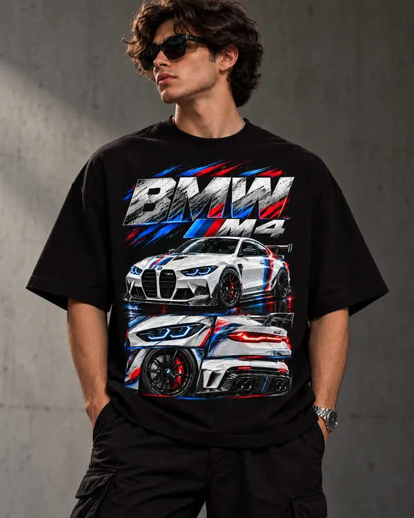 Black_Cotton_Oversized_Bmw_M4_Graphic_T-Shirt_For_Men