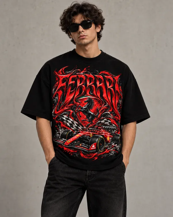 Black_Cotton_Oversized_Motorsport_Racing_Graphic_T-Shirt_For_Men