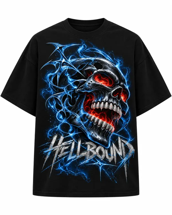 Black_Cotton_Oversized_Skull_Hellbound_Graphic_T-Shirt_For_Men