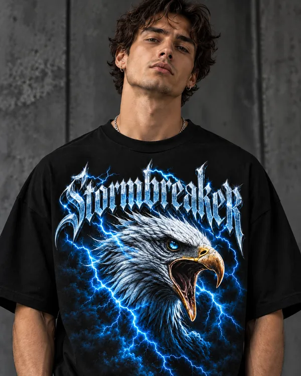 Black_Cotton_Relaxed_Fit_Eagle_Lightning_Graphic_T-Shirt_For_Men