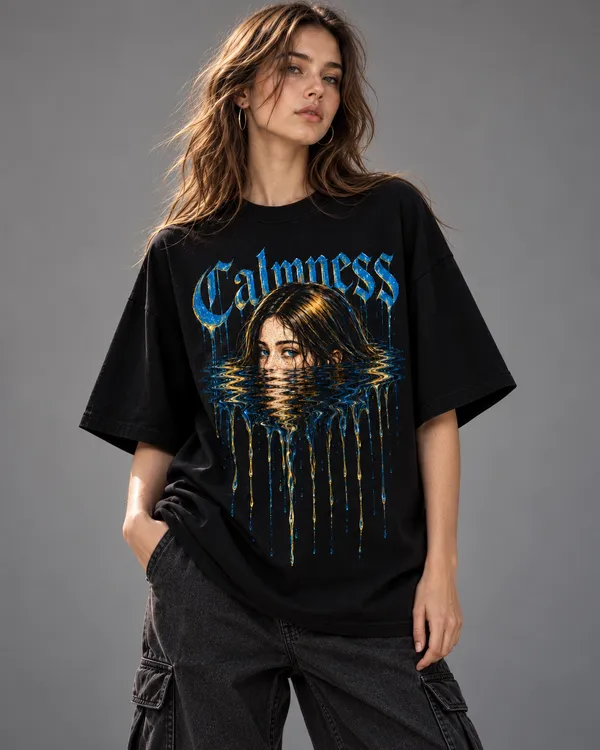 Black_Cotton_Oversized_Calmness_Graphic_T-Shirt_For_Women