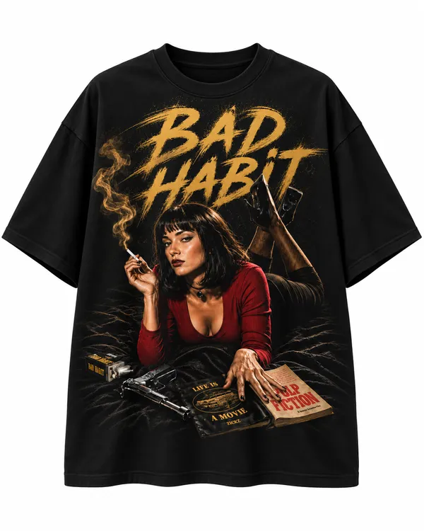 Black_Cotton_Oversized_Bad_Habit_Graphic_T-Shirt_For_Women