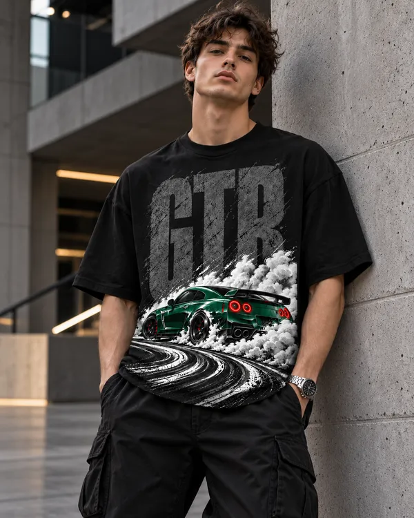 Black_Cotton_Oversized_Sports_Car_Graphic_T-Shirt_For_Men