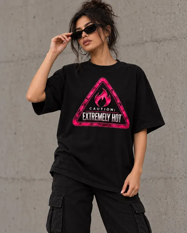 Black_Cotton_Oversized_Flame_Caution_Graphic_T-Shirt_For_Women