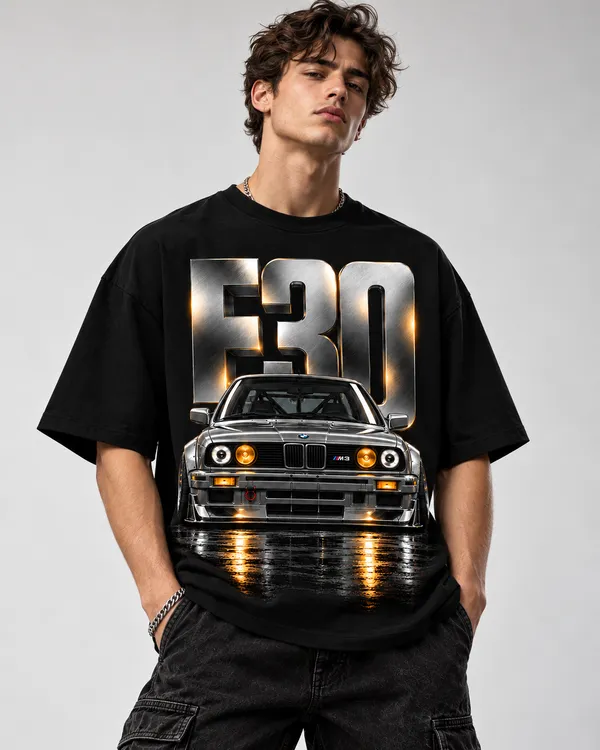 Black_Cotton_Oversized_Metallic_Car_Graphic_T-Shirt_For_Men