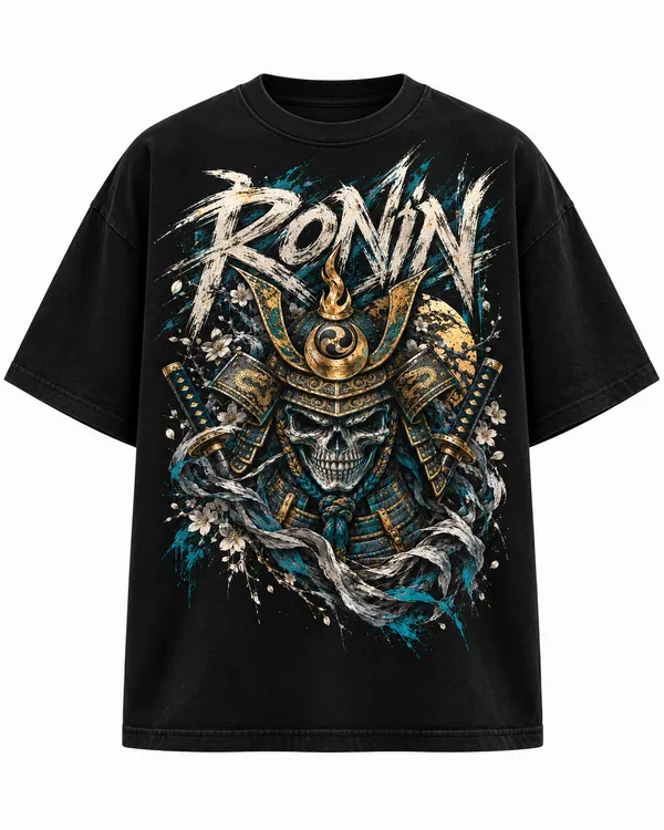 Black_Cotton_Oversized_Samurai_Skull_Graphic_T-Shirt_For_Men
