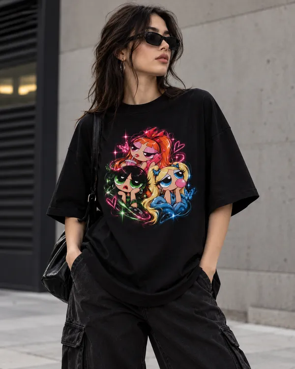 Black_Cotton_Oversized_Cartoon_Character_Graphic_T-Shirt_For_Women
