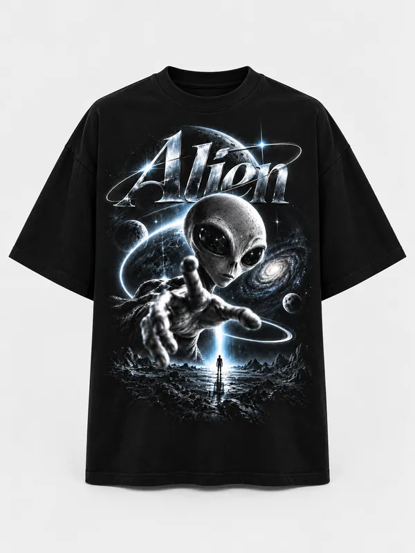 Black_Cotton_Oversized_Alien_Cosmic_Graphic_T-Shirt_For_Men