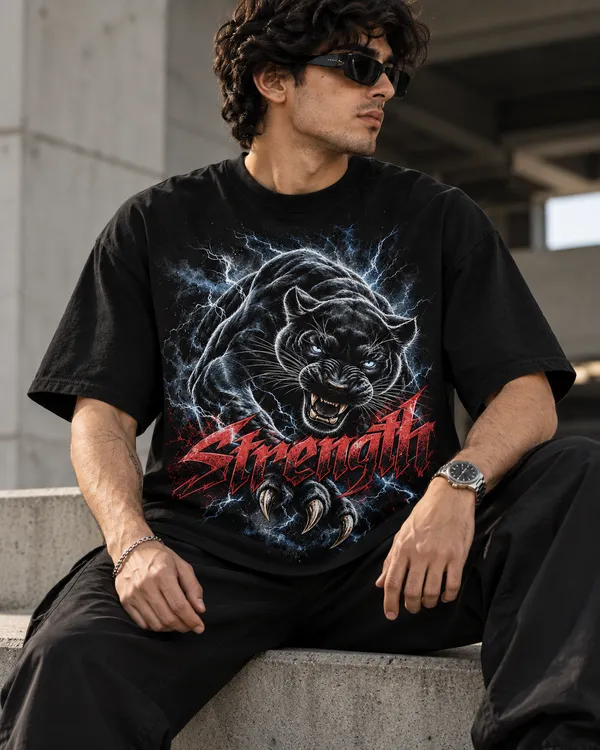Black_Cotton_Oversized_Panther_Graphic_T-Shirt_For_Men