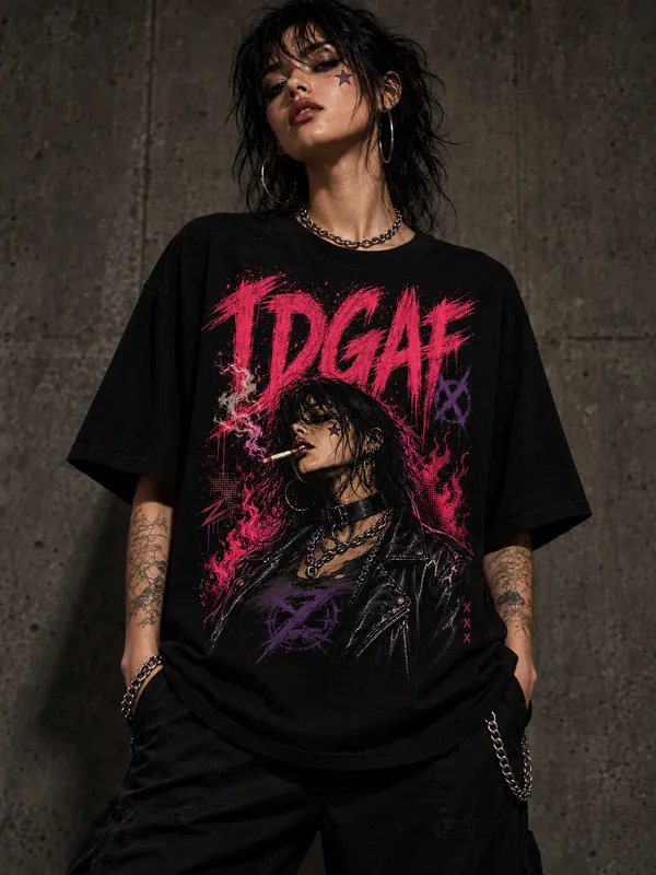 Black_Cotton_Oversized_Pink_Purple_Graphic_T-Shirt_For_Women