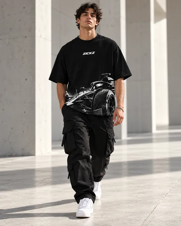 Black_Cotton_Oversized_Monochrome_Race_Car_Graphic_T-Shirt_For_Men