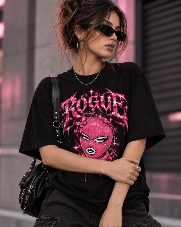Black_Cotton_Oversized_Rogue_Pink_Graphic_T-Shirt_For_Women