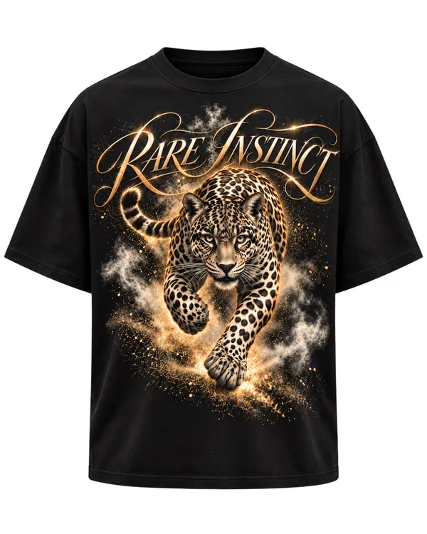 Black_Cotton_Oversized_Rare_Instinct_Leopard_Graphic_T-Shirt_For_Men