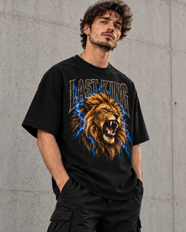 Black_Cotton_Oversized_Lion_Last_King_Graphic_T-Shirt_For_Men