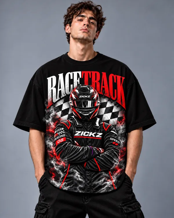 Black_Cotton_Oversized_Racing_Rider_Graphic_T-Shirt_For_Men