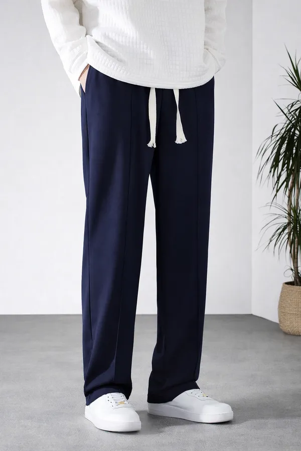 Navy_Relaxed_Fit_Drawstring_Trousers_For_Men
