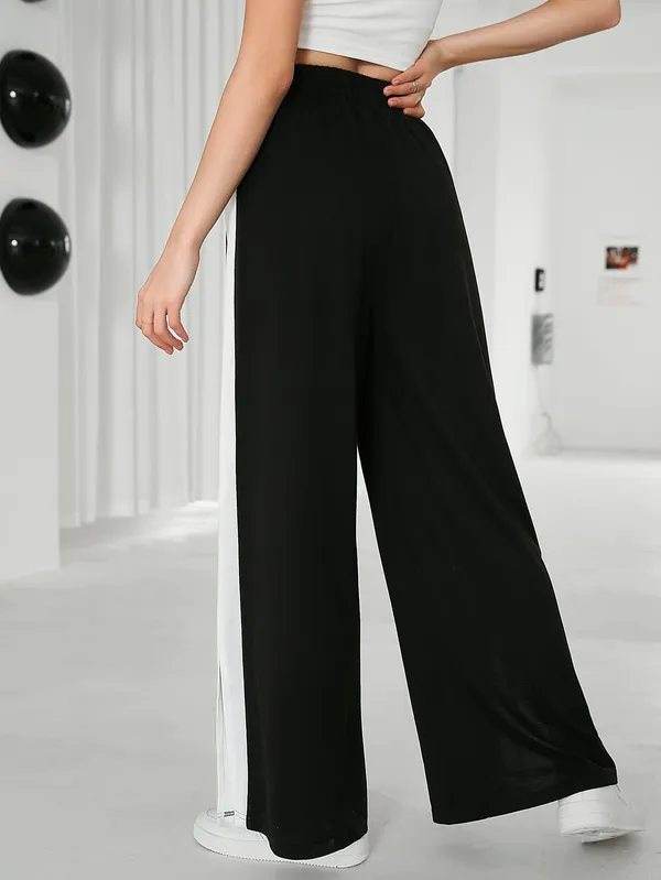 Black_Wide_Leg_Track_Pants_For_Women