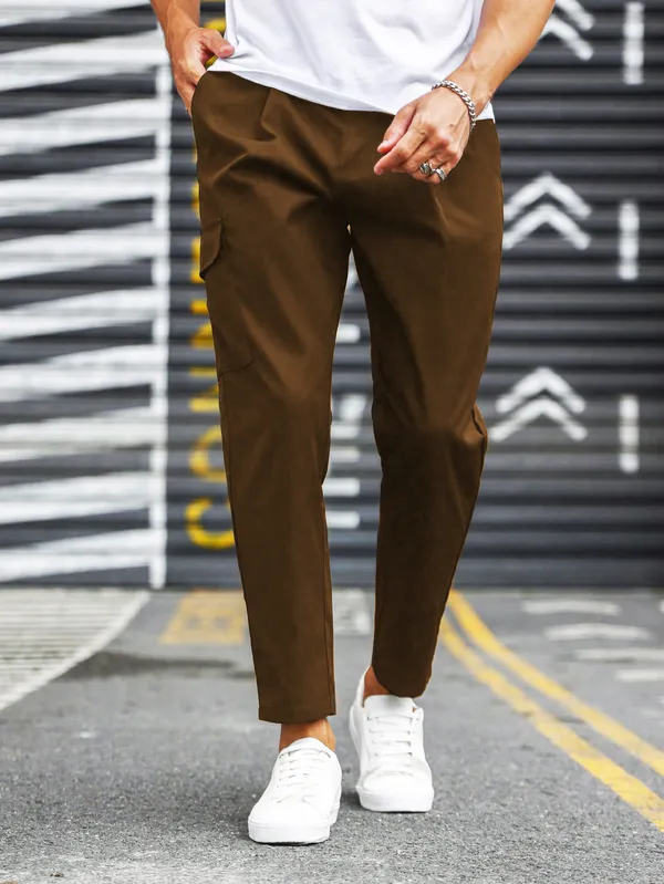Brown_Casual_Fit_Cargo_Pants_For_Men