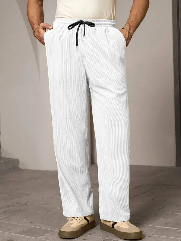 White_Ribbed_Relaxed_Fit_Trousers_For_Men