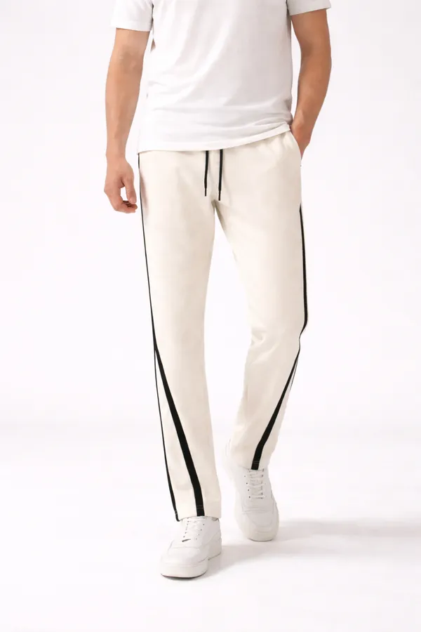 Cream_Casual_Tapered_Jogger_Pants_For_Men