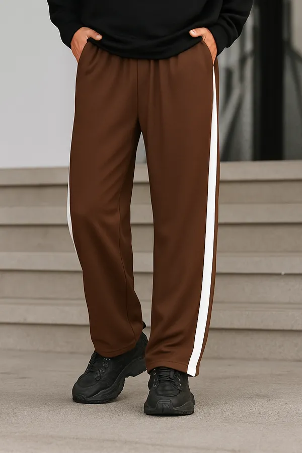 Brown_Side_Stripe_Track_Pants_For_Men
