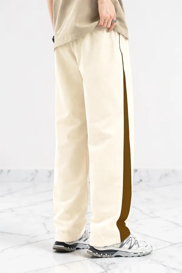 Cream_Wide_Leg_Side_Stripe_Trousers_For_Men