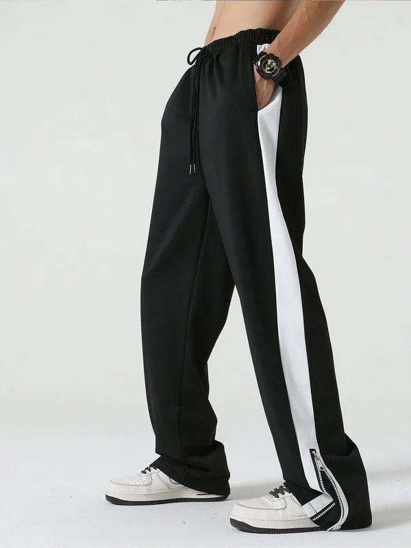 Black_Relaxed_Fit_Track_Pants_For_Men