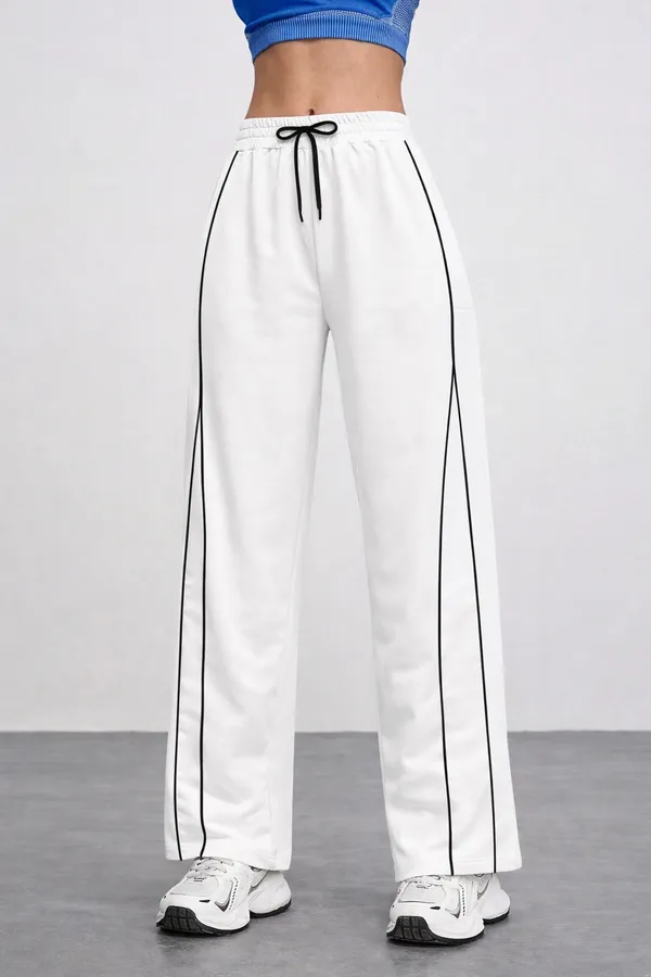 White_Wide_Leg_Track_Pants_For_Women
