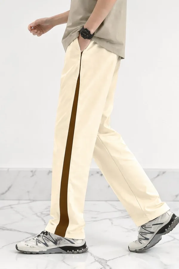 Cream_Wide_Leg_Side_Stripe_Trousers_For_Men