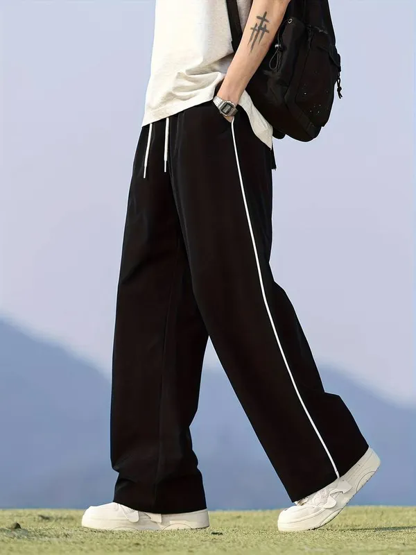 Black_Relaxed_Fit_Track_Pants_For_Men